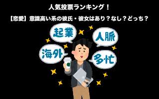 【恋愛】意識高い系の彼氏・彼女はあり？なし？どっち？人気投票！