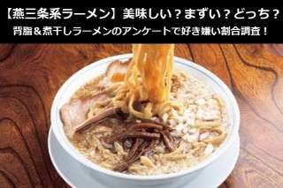 【燕三条系ラーメン】美味しい？まずい？どっち？背脂＆煮干しラーメンのアンケートで好き嫌い割合調査！