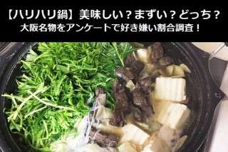 【ハリハリ鍋】美味しい？まずい？どっち？大阪名物をアンケートで好き嫌い割合調査！