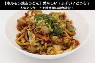 【ホルモン焼きうどん】美味しい？まずい？どっち？人気アンケートで好き嫌い割合調査！