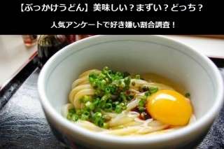 【ぶっかけうどん】美味しい？まずい？どっち？人気アンケートで好き嫌い割合調査！
