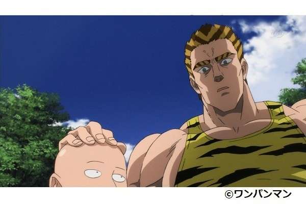サイタマがタンクトップタイガーに捕まるシーン