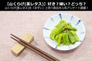【山くらげ(茎レタス)】好き？嫌い？どっち？山くらげ(茎レタス)を『まずい』と思う割合を人気アンケート調査！