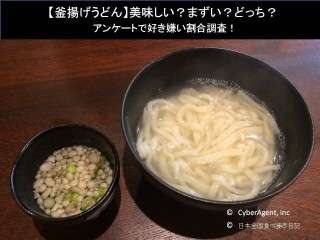 【釜揚げうどん】美味しい？まずい？どっち？アンケートで好き嫌い割合調査！