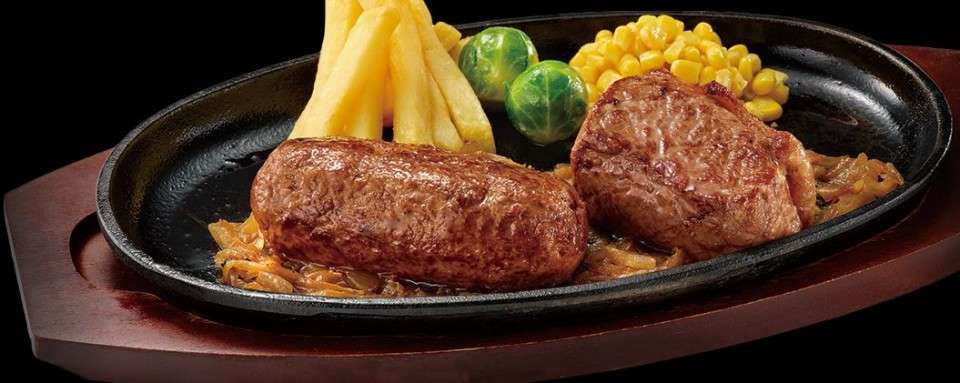 炭焼き黒毛和牛ハンバーグ＆炭焼き超厚切り熟成サーロインステーキ