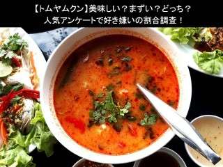 【トムヤムクン】美味しい？まずい？どっち？人気アンケートで好き嫌いの割合調査！