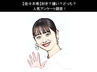【佐々木希】好き？嫌い？どっち？人気アンケート調査！