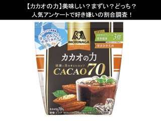 【カカオの力】美味しい？まずい？どっち？人気アンケートで好き嫌いの割合調査！