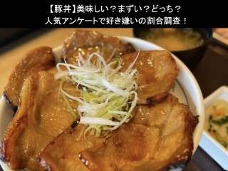 【豚丼】美味しい？まずい？どっち？人気アンケートで好き嫌いの割合調査！