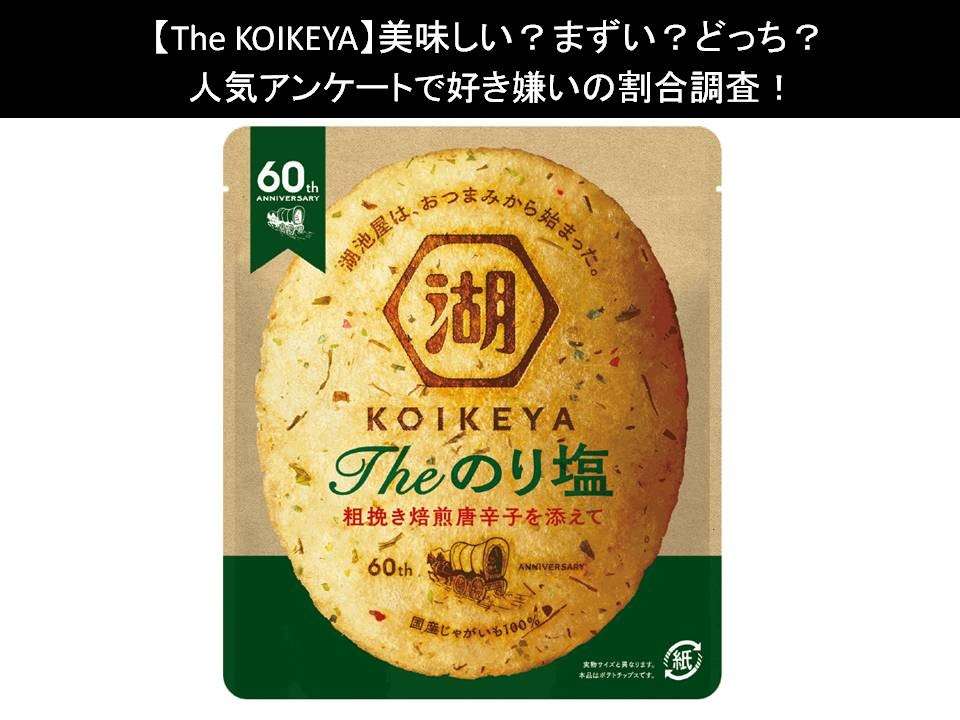 【The KOIKEYA】美味しい?まずい?どっち?人気アンケートで好き嫌いの割合調査!