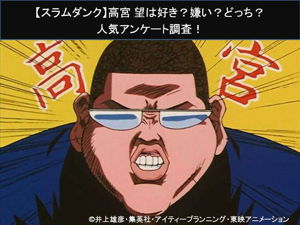 【スラムダンク】高宮 望は好き?嫌い?どっち?人気アンケート調査!