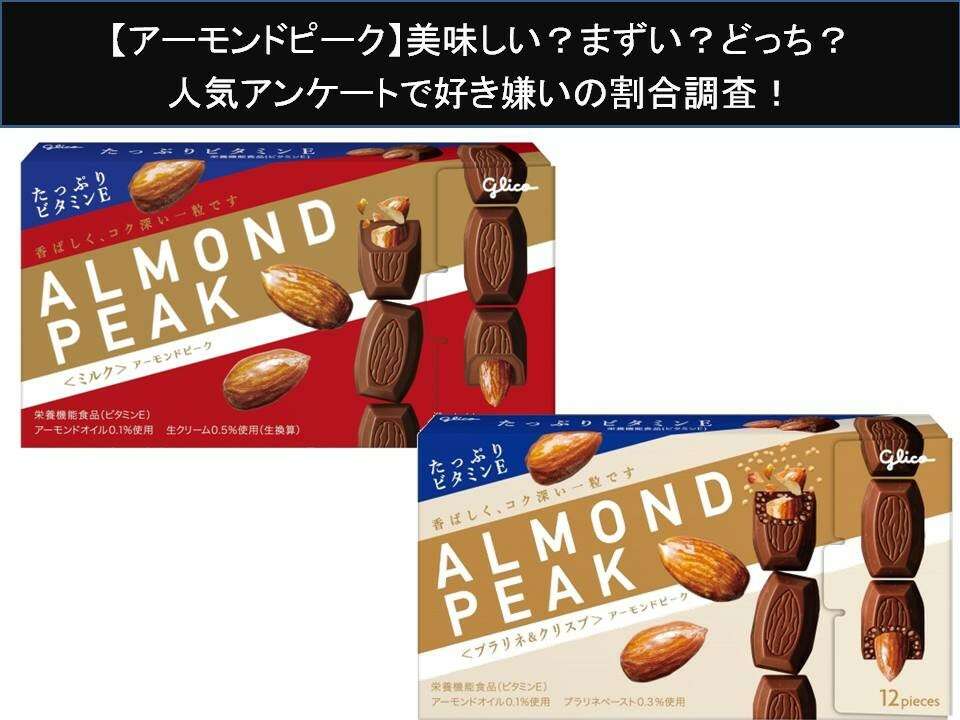 【アーモンドピーク】美味しい?まずい?どっち?人気アンケートで好き嫌いの割合調査!