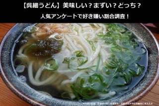 【呉細うどん】美味しい？まずい？どっち？人気アンケートで好き嫌い割合調査！