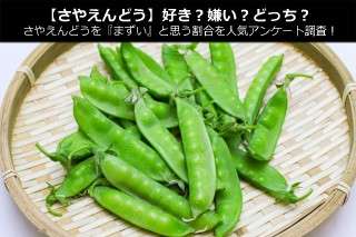【さやえんどう】好き？嫌い？どっち？さやえんどうを『まずい』と思う割合を人気アンケート調査！