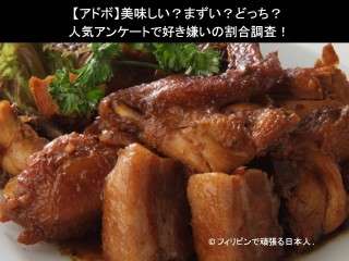 【アドボ】美味しい？まずい？どっち？人気アンケートで好き嫌いの割合調査！