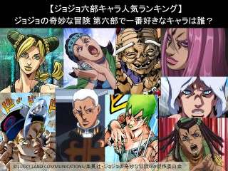 【ジョジョ六部キャラ人気ランキング】ジョジョの奇妙な冒険 第六部で一番好きなキャラは誰？